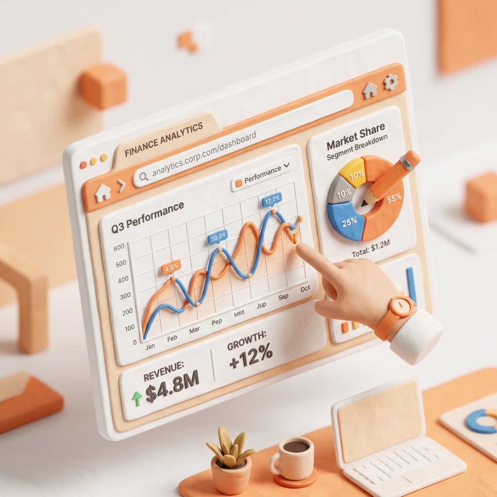 Dashboard 3D Illustration